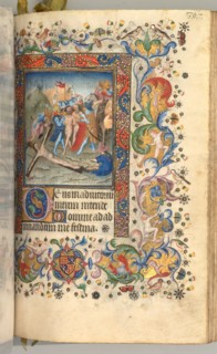 Hours of Charles the Noble, King of Navarre (1361-1425): fol. 179r, Christ Nailed to the Cross, c. 1 Creator: Master of the Brussels Initials and Associates (French).