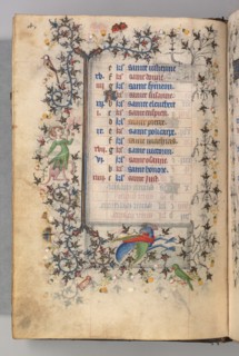 Hours of Charles the Noble, King of Navarre (1361-1425): fol. 2v, February, c. 1405. Creator: Master of the Brussels Initials and Associates (French).