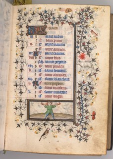 Hours of Charles the Noble, King of Navarre (1361-1425): fol. 3r, March, c. 1405. Creator: Master of the Brussels Initials and Associates (French).