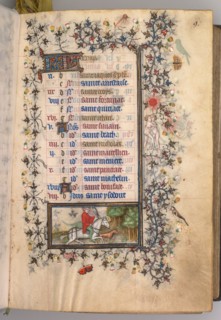 Hours of Charles the Noble, King of Navarre (1361-1425): fol. 5r, May, c. 1405. Creator: Master of the Brussels Initials and Associates (French).