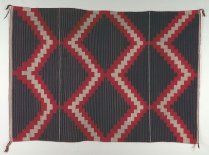 Hubbell Revival-style Rug with Moki (Moqui) Stripes, c. 1890-1910. Creator: Unknown.
