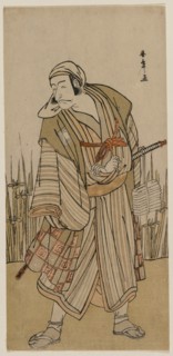 Ichikawa Danjuro V as a Traveller Beside a Clump of Iris, c. 1780. Creator: Katsukawa Shunsho (Japanese, 1726-1792).