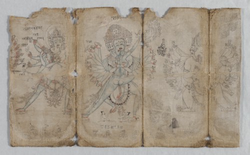 Iconographic Drawing of Tantric Enlightened Beings (verso), c. 1500. Creator: Unknown.