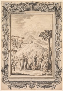 Illustration and Border Design for Kupfer-Bibel (Copper Bible) , c. 1730. Creator: Johan Melchior Füssli (Swiss, 1677-1736); Johann Daniel Preissler (German, 1666-1737); Johann Jacob Scheuchzer (Swiss...