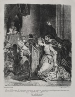 Illustrations for Faust: Marguerite at church, 1828. Creator: Eugène Delacroix (French, 1798-1863); Chez Ch. Motte, Éditeur, distributed by Chez Sautelet, Libraire.