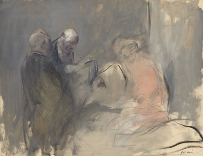 In the Hospital (recto) Sketch for In the Hospital (verso), fourth quarter 1800s or first third 1900 Creator: Jean Louis Forain (French, 1852-1931).