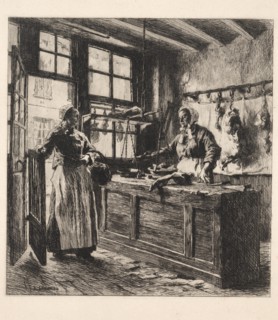 Interior of a Butcher Shop. Creator: Léon Augustin Lhermitte (French, 1844-1925).