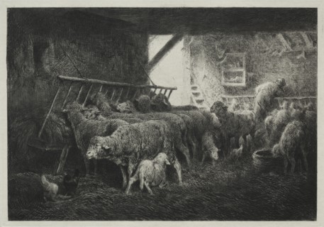 Interior of Sheep Enclosure. Creator: Charles-Émile Jacque (French, 1813-1894).