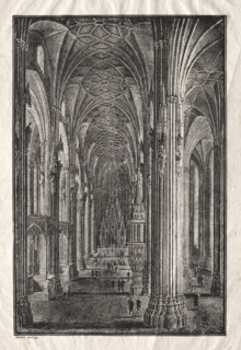Interior of St. Stephen's Cathedral in Vienna, c. 1810. Creator: Karl Friedrich Schinkel (German, 1781-1841).