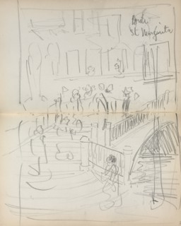 Italian Sketchbook: Bridge St. Margarita (page 67 & 68), 1898-1899. Creator: Maurice Prendergast (American, 1858-1924).