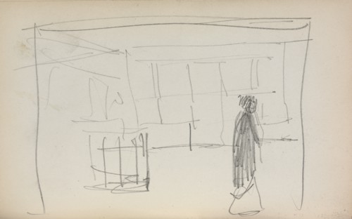Italian Sketchbook: Figure in an interior (page 175), 1898-1899. Creator: Maurice Prendergast (American, 1858-1924).