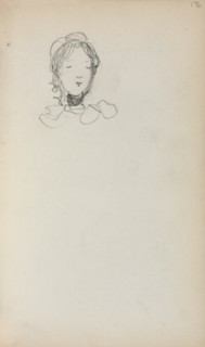 Italian Sketchbook: Head of a Girl (page 176), 1898-1899. Creator: Maurice Prendergast (American, 1858-1924).