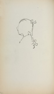 Italian Sketchbook: Head of a Girl in profile (page 152), 1898-1899. Creator: Maurice Prendergast (American, 1858-1924).