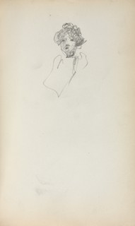 Italian Sketchbook: Head of a Woman (page 215), 1898-1899. Creator: Maurice Prendergast (American, 1858-1924).