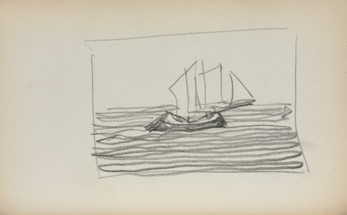 Italian Sketchbook: Sailboat (page 75), 1898-1899. Creator: Maurice Prendergast (American, 1858-1924).