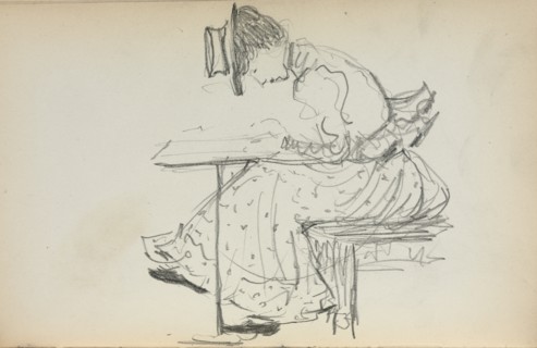 Italian Sketchbook: Seated Woman (page 107), 1898-1899. Creator: Maurice Prendergast (American, 1858-1924).