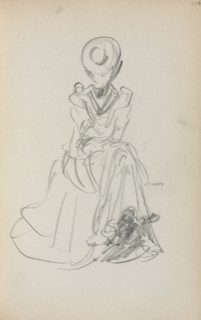 Italian Sketchbook: Seated Woman (page 114), 1898-1899. Creator: Maurice Prendergast (American, 1858-1924).