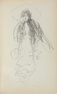 Italian Sketchbook: Standing Woman (page 219), 1898-1899. Creator: Maurice Prendergast (American, 1858-1924).