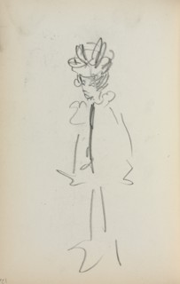 Italian Sketchbook: Standing Woman 3/4 View (page 126), 1898-1899. Creator: Maurice Prendergast (American, 1858-1924).