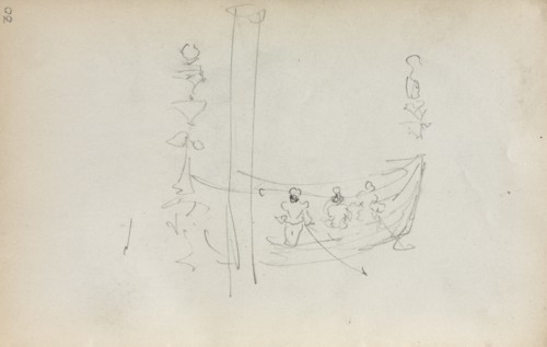 Italian Sketchbook: Venetian Boat (page 30), 1898-1899. Creator: Maurice Prendergast (American, 1858-1924).