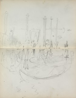 Italian Sketchbook: Venetian Harbor View (page 37 & 38), 1898-1899. Creator: Maurice Prendergast (American, 1858-1924).