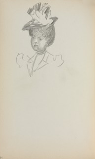 Italian Sketchbook: Woman, Bust Length (page 142), 1898-1899. Creator: Maurice Prendergast (American, 1858-1924).
