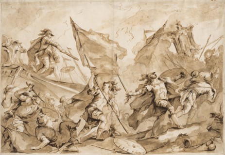 Jacopo Marcello Directing the Assault of Gallipoli, 1750-1760. Creator: Antonio Guardi (Italian, 1699-1760).
