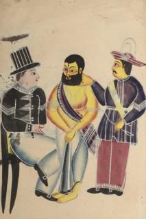Jailer Receiving the Mahant of Tarakeshwar in Prison, 1800s. Creator: Unknown.