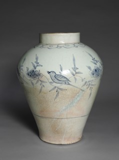 Jar with Bird and Flower Decoration, 1700s. Creator: Unknown.
