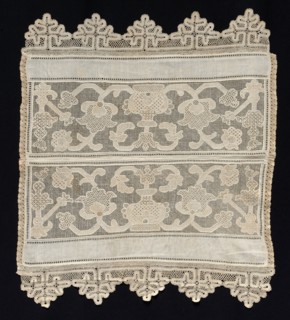 Joined Towel Ends with Floral Motifs, 19th century. Creator: Unknown.