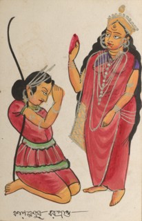 Kalaketu Receiving a Boon from the Goddess Chandi, 1800s. Creator: Unknown.