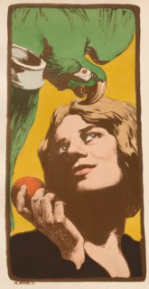 La Femme au Perroquet, 1898. Creator: Angelo Jank (German, 1868-1940); Imprimerie Champenois.