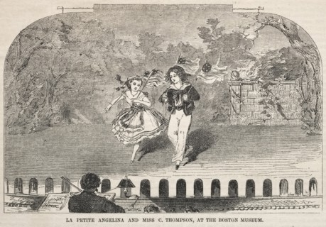 La Petite Angelina and Miss C. Thompson, at the Boston Museum, 1859. Creator: Winslow Homer (American, 1836-1910).