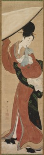 Lady with a Parasol, early 1800s. Creator: Koikawa Harumasa (Japanese).