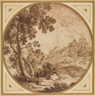 Landscape with Buildings and Figures, second half 1600s(?). Creator: Onorio Marinari (Italian, 1627-1715).