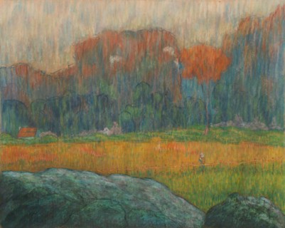 Landscape with Figure and Houses, c. 1891. Creator: Claude-Emile Schuffenecker (French, 1851-1934).