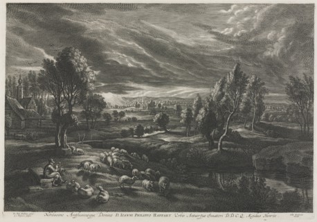 Landscape with Shepherd Playing a Flute. Creator: Schelte Adams Bolswert (Flemish, 1586-1659); Peter Paul Rubens (Flemish, 1577-1640).