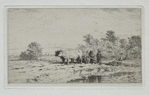 Landscape, Labourers, 1845. Creator: Charles-Émile Jacque (French, 1813-1894).