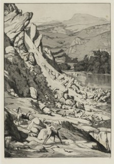 Landslide (Opus IV, 6), 1881. Creator: Max Klinger (German, 1857-1920).