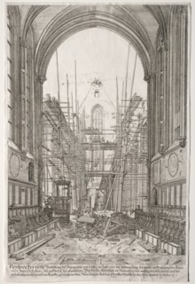 LArt Ancien Zurich: View in the Church of the Franciscans, Barfüsser-Kirke, 1681. Creator: Johan Ulrich Krauss (German, 1655-1719).