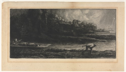 Le Paysage au Bâteau. Creator: Alphonse Legros (French, 1837-1911).