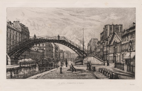 Le Quai Jemmapes à Paris, 1881. Creator: Lucien Gautier (French, 1850-1925).