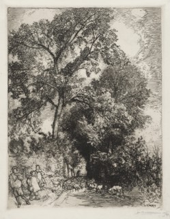 Le Retour du Troupeau, Crèvecoeur, 1913. Creator: Auguste Louis Lepère (French, 1849-1918).