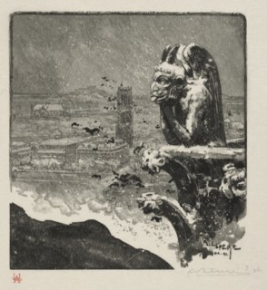 Le Stryge de Notre Dame, 1890. Creator: Auguste Louis Lepère (French, 1849-1918).