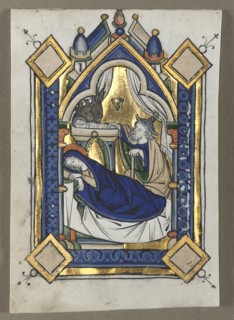 Leaf Excised from a Psalter: The Nativity, c. 1260. Creator: Unknown.