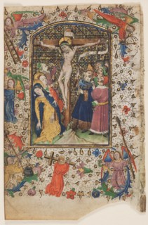 Leaf from a Book of Hours: The Crucifixion, 1430s. Creator: Master of Guillebert de Mets (Flemish); Workshop, and.