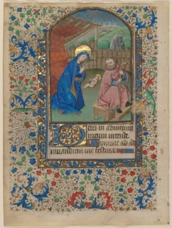 Leaf from a Book of Hours: The Nativity (recto), c. 1430. Creator: Unknown.