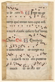 Leaf from a Gradual with Music (verso), c. 1420-1450. Creator: Unknown.