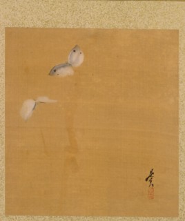 Leaf from Album of Seasonal Themes: Maple Leaves and Feather, 1847. Creator: Shibata Zeshin (Japanese, 1807-1891).