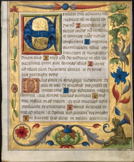 Leaf from a Psalter and Prayerbook: Initial E with Ornamental Border...(recto), c. 1524. Creator: Unknown.